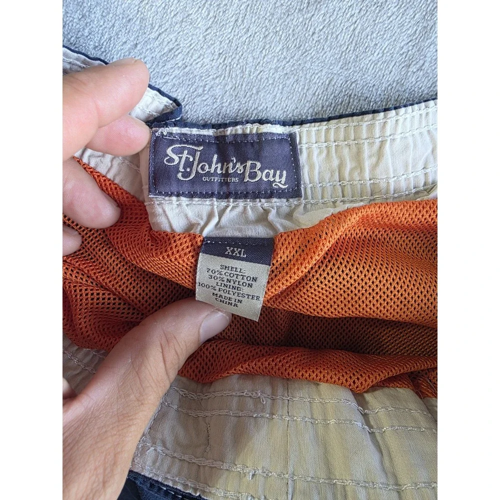 St John's Bay Men's Swim Trunks XXL Navy Blue Board Shorts Mesh Lined Beach